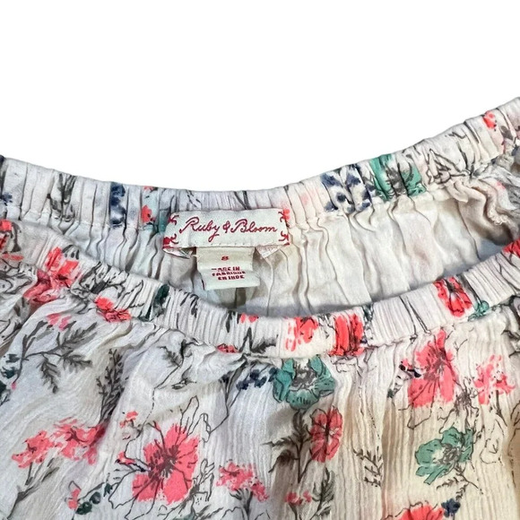 Ruby & Bloom Girls Dress Size 8 Pink Floral Short Sleeve Whimsical Flowy Summer - Picture 4 of 7